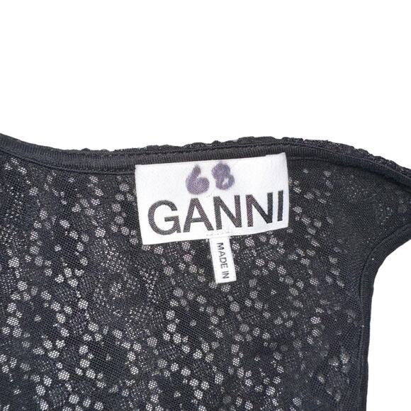 NEW Ganni Lace Black Sleeveless Twist Back Bodysuit XS - Picture 5 of 10